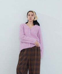 ウールファー加工カーディガン