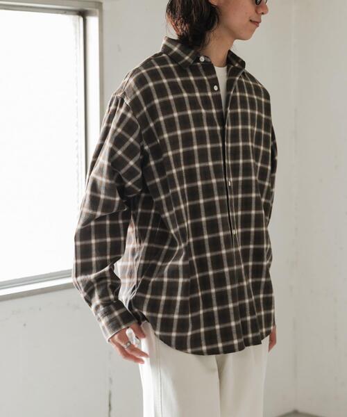 FORK&SPOON(フォークアンドスプーン)の「FORK&SPOON ネルチェックシャツ(シャツ/ブラウス・メンズ・ネイビー/アイボリー/レッド/ブラウン・4/5)」の15枚目の写真