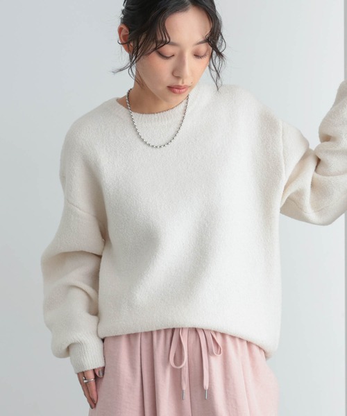for/c(フォーシー)の「ブークレダブルフェイストップス【サスティナブル】(ニット/セーター・レディース・ブラウン/ブラック/アイボリー・L/M/LL)」の1枚目の写真