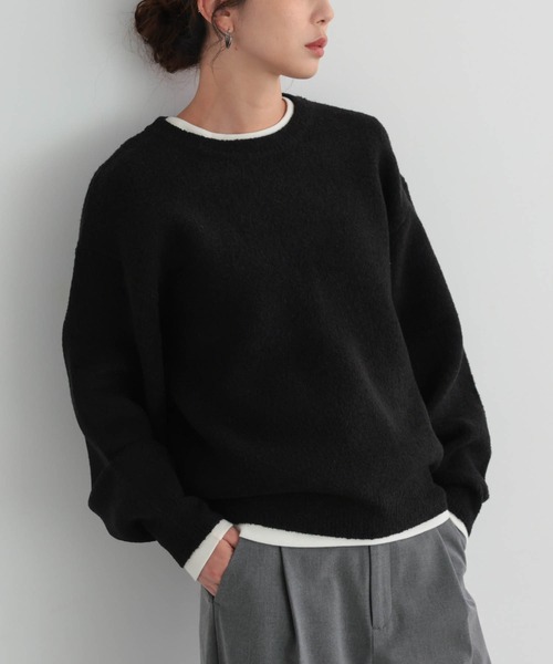 for/c(フォーシー)の「ブークレダブルフェイストップス【サスティナブル】(ニット/セーター・レディース・ブラウン/ブラック/アイボリー・L/M/LL)」の2枚目の写真