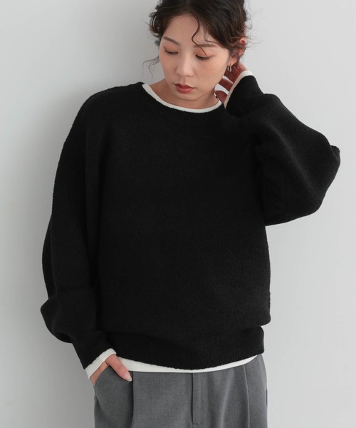 for/c(フォーシー)の「ブークレダブルフェイストップス【サスティナブル】(ニット/セーター・レディース・ブラウン/ブラック/アイボリー・L/M/LL)」の4枚目の写真