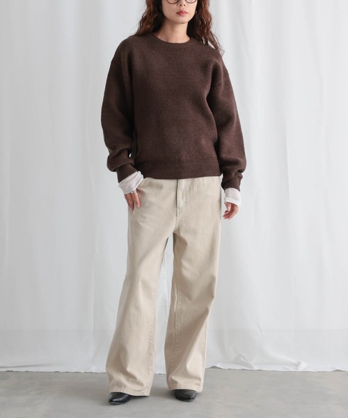 for/c(フォーシー)の「ブークレダブルフェイストップス【サスティナブル】(ニット/セーター・レディース・ブラウン/ブラック/アイボリー・L/M/LL)」の18枚目の写真