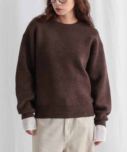 for/c(フォーシー)の「ブークレダブルフェイストップス【サスティナブル】(ニット/セーター・レディース・ブラウン/ブラック/アイボリー・L/M/LL)」の13枚目の写真