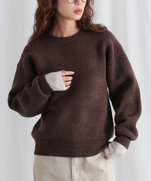 for/c(フォーシー)の「ブークレダブルフェイストップス【サスティナブル】(ニット/セーター・レディース・ブラウン/ブラック/アイボリー・L/M/LL)」の14枚目の写真