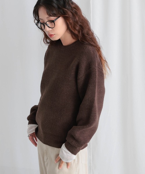 for/c(フォーシー)の「ブークレダブルフェイストップス【サスティナブル】(ニット/セーター・レディース・ブラウン/ブラック/アイボリー・L/M/LL)」の15枚目の写真
