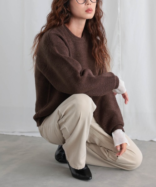for/c(フォーシー)の「ブークレダブルフェイストップス【サスティナブル】(ニット/セーター・レディース・ブラウン/ブラック/アイボリー・L/M/LL)」の17枚目の写真