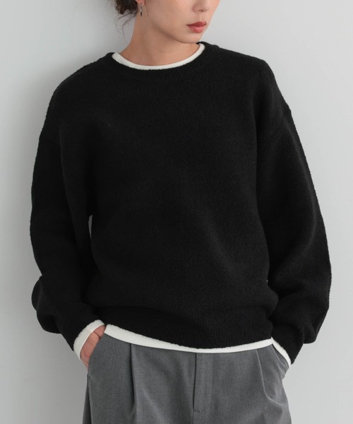 for/c(フォーシー)の「ブークレダブルフェイストップス【サスティナブル】(ニット/セーター・レディース・ブラウン/ブラック/アイボリー・L/M/LL)」の5枚目の写真
