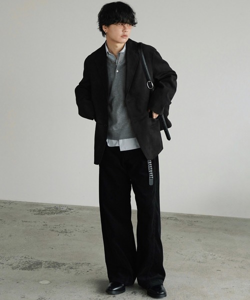 WYM LIDNM（ウィム バイ リドム）の「FAUX SUEDE TAILORED JACKET（テーラードジャケット・メンズ・ブラウン/ブラック・S/M/L/XS）」の4枚目の写真
