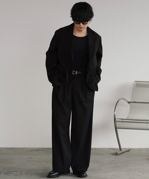 WYM LIDNM（ウィム バイ リドム）の「FAUX SUEDE TAILORED JACKET（テーラードジャケット・メンズ・ブラウン/ブラック・S/M/L/XS）」の7枚目の写真