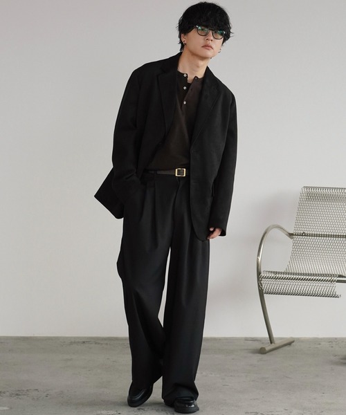 WYM LIDNM（ウィム バイ リドム）の「FAUX SUEDE TAILORED JACKET（テーラードジャケット・メンズ・ブラウン/ブラック・S/M/L/XS）」の8枚目の写真