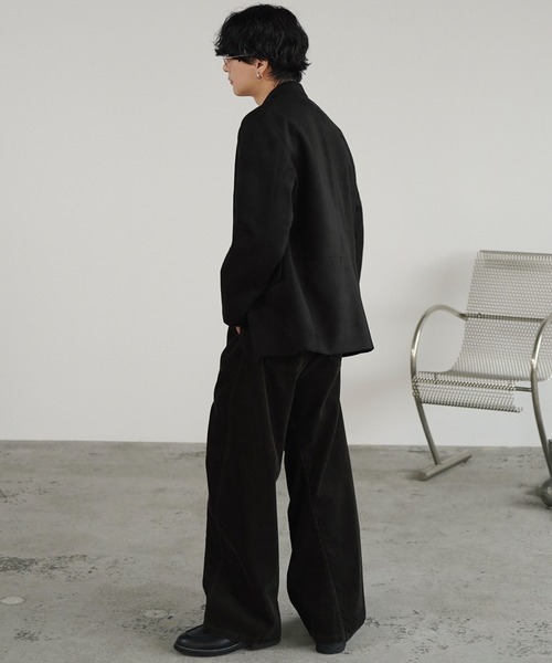 WYM LIDNM（ウィム バイ リドム）の「FAUX SUEDE TAILORED JACKET（テーラードジャケット・メンズ・ブラウン/ブラック・S/M/L/XS）」の9枚目の写真