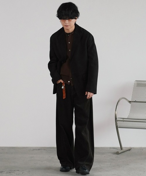 WYM LIDNM（ウィム バイ リドム）の「FAUX SUEDE TAILORED JACKET（テーラードジャケット・メンズ・ブラウン/ブラック・S/M/L/XS）」の12枚目の写真