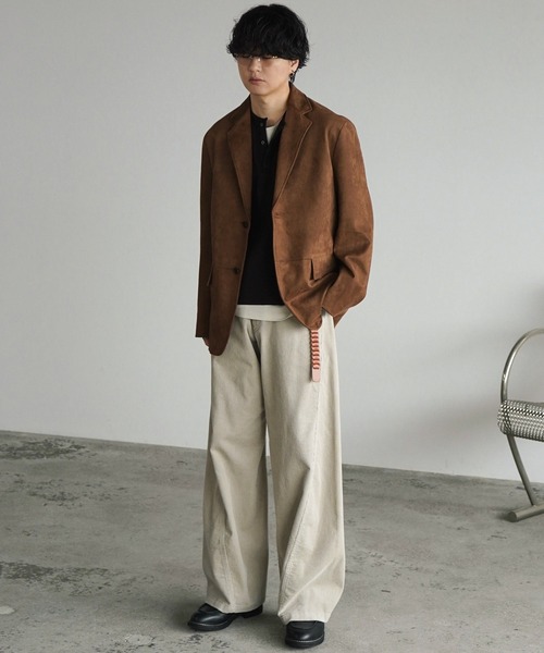 WYM LIDNM（ウィム バイ リドム）の「FAUX SUEDE TAILORED JACKET（テーラードジャケット・メンズ・ブラウン/ブラック・S/M/L/XS）」の16枚目の写真