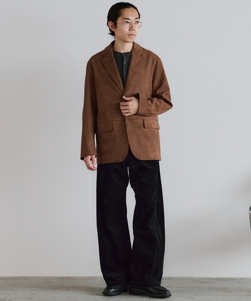 WYM LIDNM（ウィム バイ リドム）の「FAUX SUEDE TAILORED JACKET（テーラードジャケット・メンズ・ブラウン/ブラック・S/M/L/XS）」の17枚目の写真