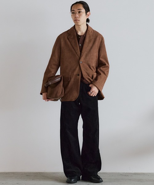 WYM LIDNM（ウィム バイ リドム）の「FAUX SUEDE TAILORED JACKET（テーラードジャケット・メンズ・ブラウン/ブラック・S/M/L/XS）」の18枚目の写真