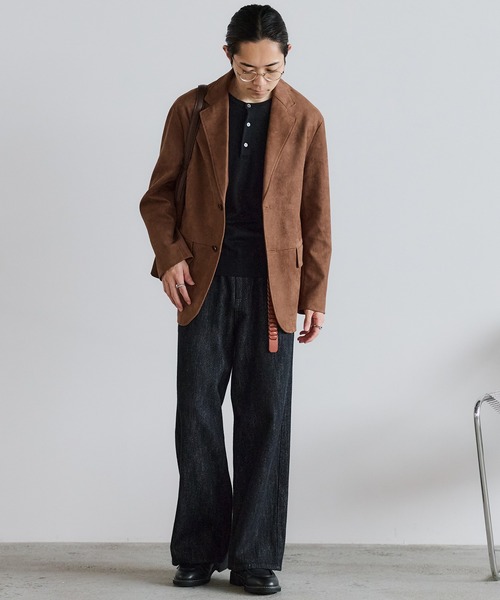 WYM LIDNM（ウィム バイ リドム）の「FAUX SUEDE TAILORED JACKET（テーラードジャケット・メンズ・ブラウン/ブラック・S/M/L/XS）」の19枚目の写真