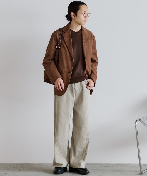 WYM LIDNM（ウィム バイ リドム）の「FAUX SUEDE TAILORED JACKET（テーラードジャケット・メンズ・ブラウン/ブラック・S/M/L/XS）」の20枚目の写真
