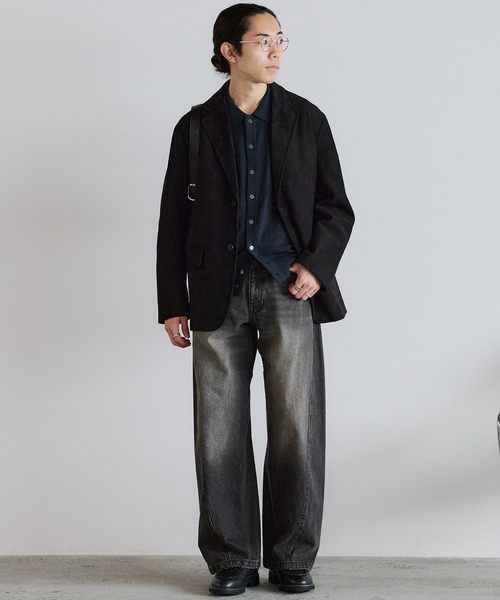 WYM LIDNM（ウィム バイ リドム）の「FAUX SUEDE TAILORED JACKET（テーラードジャケット・メンズ・ブラウン/ブラック・S/M/L/XS）」の13枚目の写真