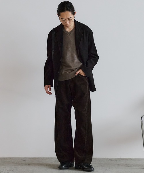 WYM LIDNM（ウィム バイ リドム）の「FAUX SUEDE TAILORED JACKET（テーラードジャケット・メンズ・ブラウン/ブラック・S/M/L/XS）」の14枚目の写真