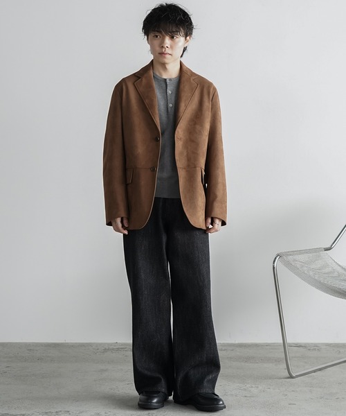 WYM LIDNM（ウィム バイ リドム）の「FAUX SUEDE TAILORED JACKET（テーラードジャケット・メンズ・ブラウン/ブラック・S/M/L/XS）」の21枚目の写真