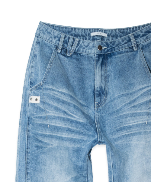 ETCE(イーティーシーイー)の「ウォッシュド・ロウエッジデニム(ブルー)(デニムパンツ・レディース・その他・SMALL/MEDIUM/LARGE)」の3枚目の写真