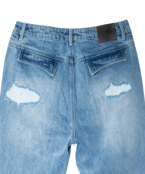 ETCE(イーティーシーイー)の「ウォッシュド・ロウエッジデニム(ブルー)(デニムパンツ・レディース・その他・SMALL/MEDIUM/LARGE)」の4枚目の写真