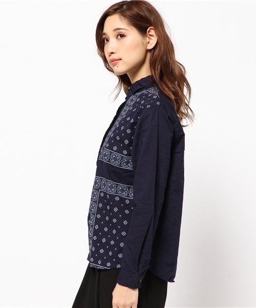 MOUSSY（マウジー）の「VINTAGE SCARF SH（シャツ/ブラウス・レディース・ホワイト系その他/ダークネイビー・FREE）」の4枚目の写真