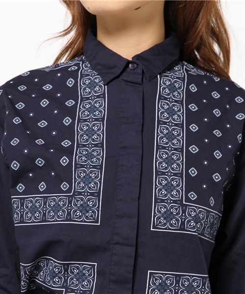 MOUSSY（マウジー）の「VINTAGE SCARF SH（シャツ/ブラウス・レディース・ホワイト系その他/ダークネイビー・FREE）」の6枚目の写真