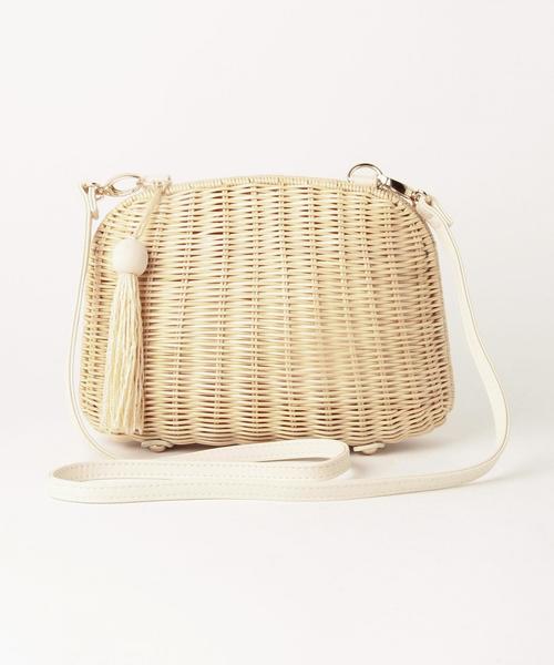 Another Edition（アナザーエディション）の「ラタンショルダーバッグ/AEBFC RTN SHLD（ショルダーバッグ・レディース・ナチュラル/ライム・FREE）」の2枚目の写真