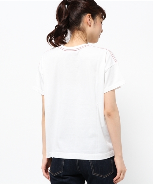 X-girl(エックスガール)の「HAND S/S TEE /Tシャツ/TEE/トップス/夏/ロゴ/グラフィック(Tシャツ/カットソー・レディース・ホワイト/チャコールグレー・1/2)」の11枚目の写真