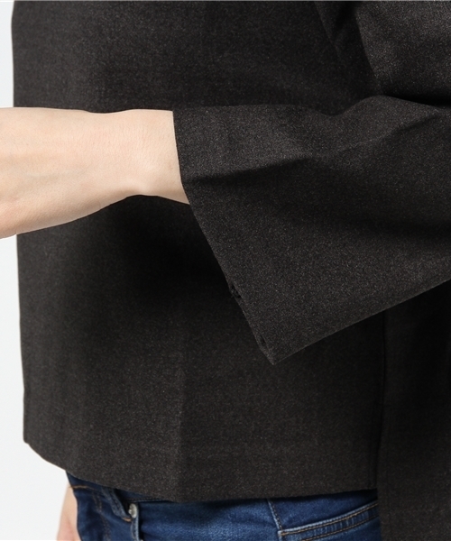 Denime（ドゥニーム）の「無地フランネルVネックトップス（Tシャツ/カットソー・レディース・ブラック/グレー・FREE）」の7枚目の写真