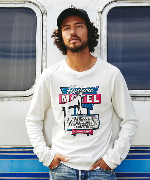 HYSTERIC GLAMOUR(ヒステリックグラマー)の「MOTEL VISITORS pt T-SH(Tシャツ/カットソー・メンズ・ホワイト/トップグレー/ブラック・SMALL/MEDIUM/LARGE)」の2枚目の写真