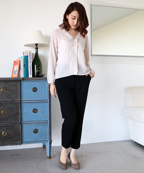 N.（N. Natural Beauty Basic）（エヌエヌナチュラルビューティーベーシック）の「テープフリルブラウス（シャツ/ブラウス・レディース・グレー/ホワイト/ブラック・MEDIUM）」の15枚目の写真