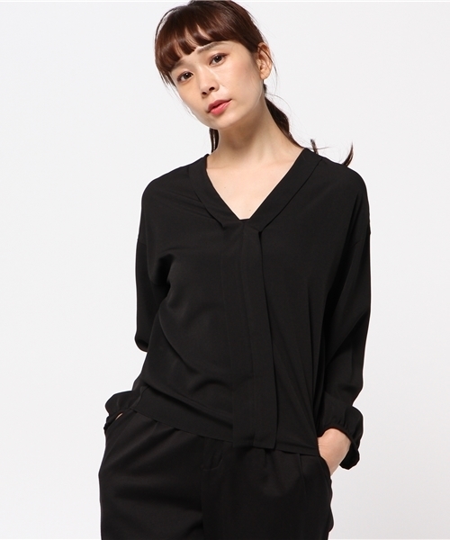 N.（N. Natural Beauty Basic）（エヌエヌナチュラルビューティーベーシック）の「テープフリルブラウス（シャツ/ブラウス・レディース・グレー/ホワイト/ブラック・MEDIUM）」の3枚目の写真