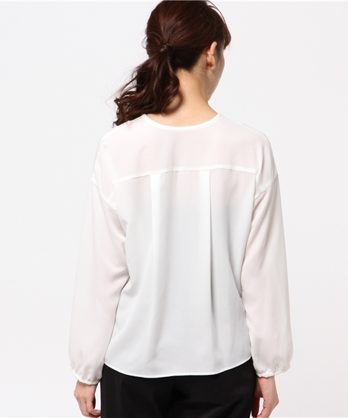 N.（N. Natural Beauty Basic）（エヌエヌナチュラルビューティーベーシック）の「テープフリルブラウス（シャツ/ブラウス・レディース・グレー/ホワイト/ブラック・MEDIUM）」の6枚目の写真