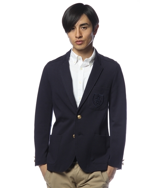 SHIPS JET BLUE(シップスジェットブルー)の「エンブレムスクールジャケット(テーラードジャケット・メンズ・ブラック/ネイビー・MEDIUM/LARGE/SMALL)」の2枚目の写真