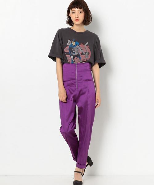 Another Edition(アナザーエディション)の「サテンハイウエスト8分丈パンツ(その他パンツ・レディース・ブラック/パープル・SMALL/MEDIUM)」の5枚目の写真