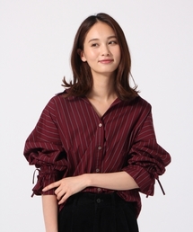 GLOBAL WORK | バックリボンストライプシャツ長袖2/774080(シャツ/ブラウス)