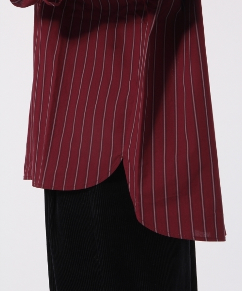 GLOBAL WORK（グローバルワーク）の「バックリボンストライプシャツ長袖2/774080（シャツ/ブラウス・レディース・ライトブルー/レッド・MEDIUM/LARGE）」の11枚目の写真