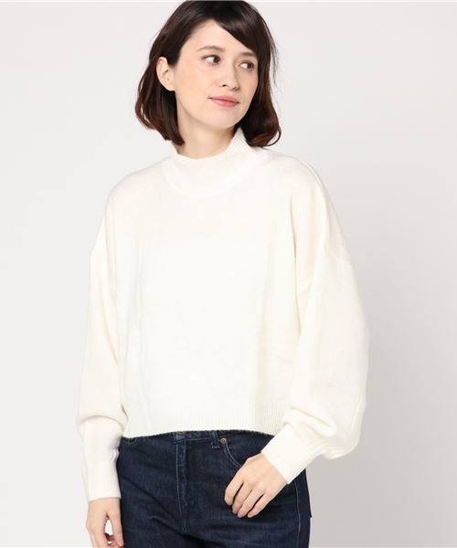 earth music&ecology（アースミュージックアンドエコロジー）の「・ショートボリュームニットプルオーバー（ニット/セーター・レディース・チャコールグレー/ベージュ/ネイビー/アイボリー/ミント/ピンクベージュ・FREE）」の14枚目の写真