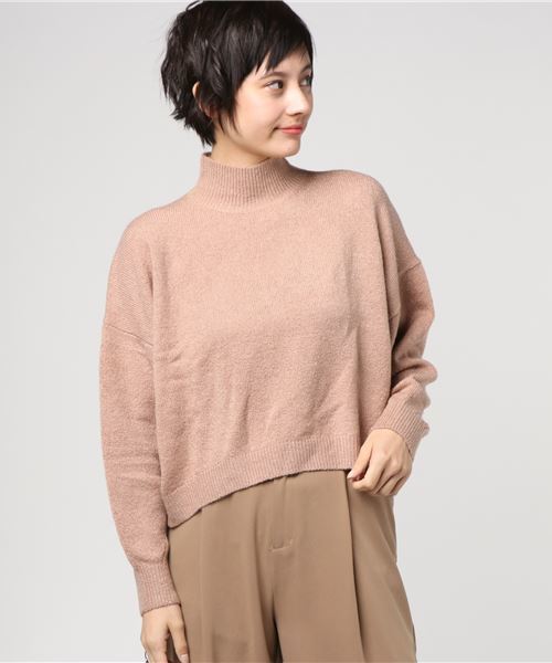 earth music&ecology（アースミュージックアンドエコロジー）の「・ショートボリュームニットプルオーバー（ニット/セーター・レディース・チャコールグレー/ベージュ/ネイビー/アイボリー/ミント/ピンクベージュ・FREE）」の6枚目の写真