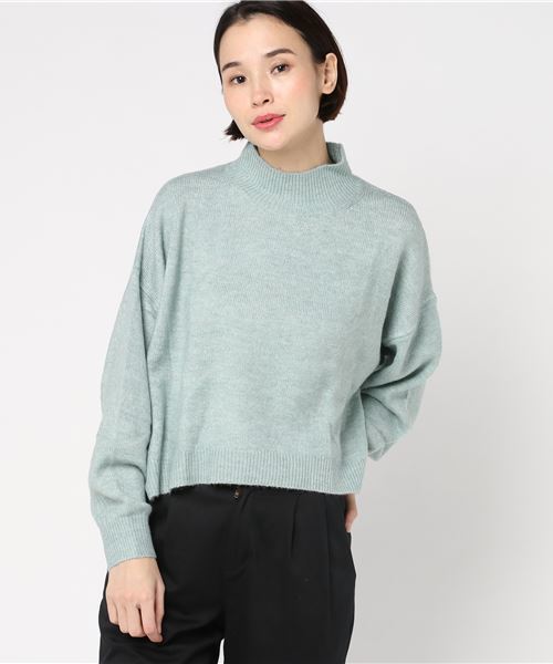 earth music&ecology（アースミュージックアンドエコロジー）の「・ショートボリュームニットプルオーバー（ニット/セーター・レディース・チャコールグレー/ベージュ/ネイビー/アイボリー/ミント/ピンクベージュ・FREE）」の4枚目の写真