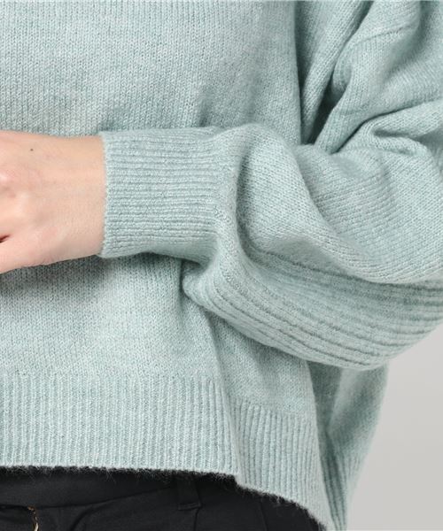 earth music&ecology（アースミュージックアンドエコロジー）の「・ショートボリュームニットプルオーバー（ニット/セーター・レディース・チャコールグレー/ベージュ/ネイビー/アイボリー/ミント/ピンクベージュ・FREE）」の10枚目の写真