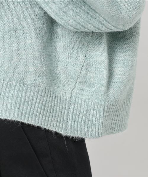 earth music&ecology（アースミュージックアンドエコロジー）の「・ショートボリュームニットプルオーバー（ニット/セーター・レディース・チャコールグレー/ベージュ/ネイビー/アイボリー/ミント/ピンクベージュ・FREE）」の7枚目の写真