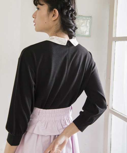 OLIVE des OLIVE(オリーブデオリーブ)の「衿付き プルオーバー(Tシャツ/カットソー・レディース・ブラック/オフホワイト/ピンク・FREE)」の11枚目の写真