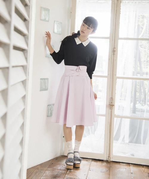 OLIVE des OLIVE(オリーブデオリーブ)の「衿付き プルオーバー(Tシャツ/カットソー・レディース・ブラック/オフホワイト/ピンク・FREE)」の8枚目の写真