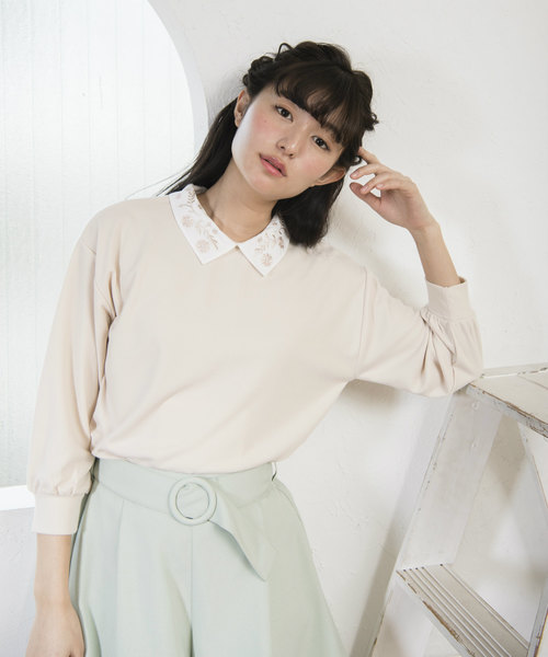 OLIVE des OLIVE(オリーブデオリーブ)の「衿付き プルオーバー(Tシャツ/カットソー・レディース・ブラック/オフホワイト/ピンク・FREE)」の13枚目の写真