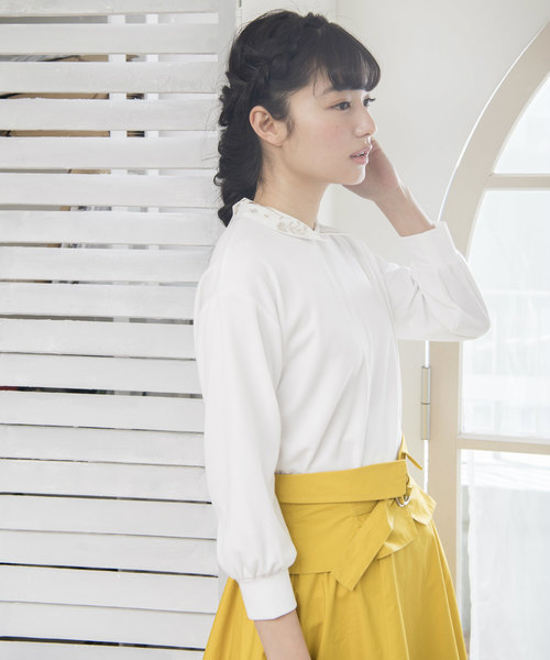 OLIVE des OLIVE(オリーブデオリーブ)の「衿付き プルオーバー(Tシャツ/カットソー・レディース・ブラック/オフホワイト/ピンク・FREE)」の7枚目の写真