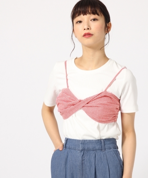 LOWRYS FARM(ローリーズファーム)の「アソートブラキャミ 791210(キャミソール・レディース・ネイビー/レッド/オフホワイト/ブラック・FREE)」の4枚目の写真