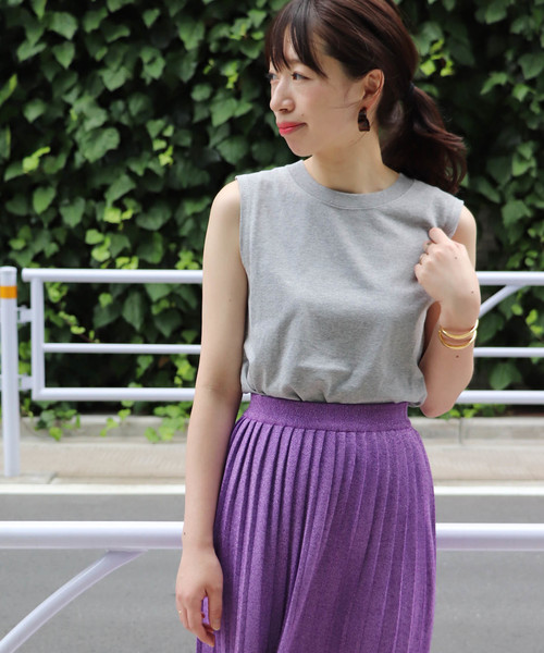 journal standard L'essage（ジャーナルスタンダードレサージュ）の「16/-ノースリーブＴシャツ#（Tシャツ/カットソー・レディース・ブラック/チャコールグレー/ホワイト・FREE）」の3枚目の写真